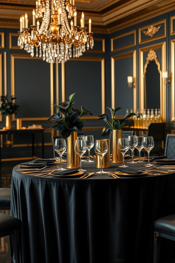 elegant black and gold