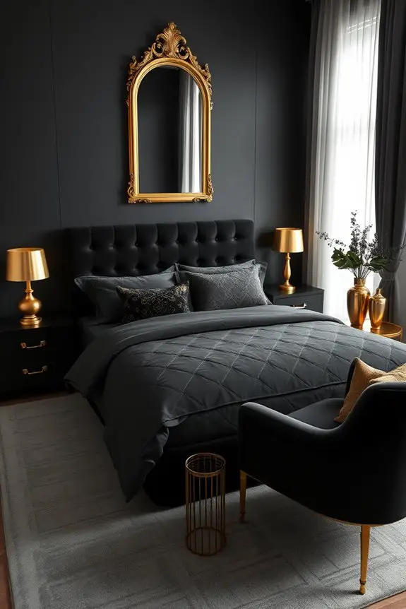 elegant black and gold accents