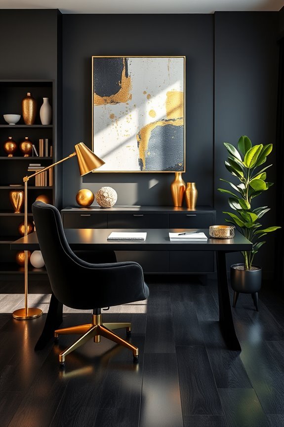 elegant black and gold decor