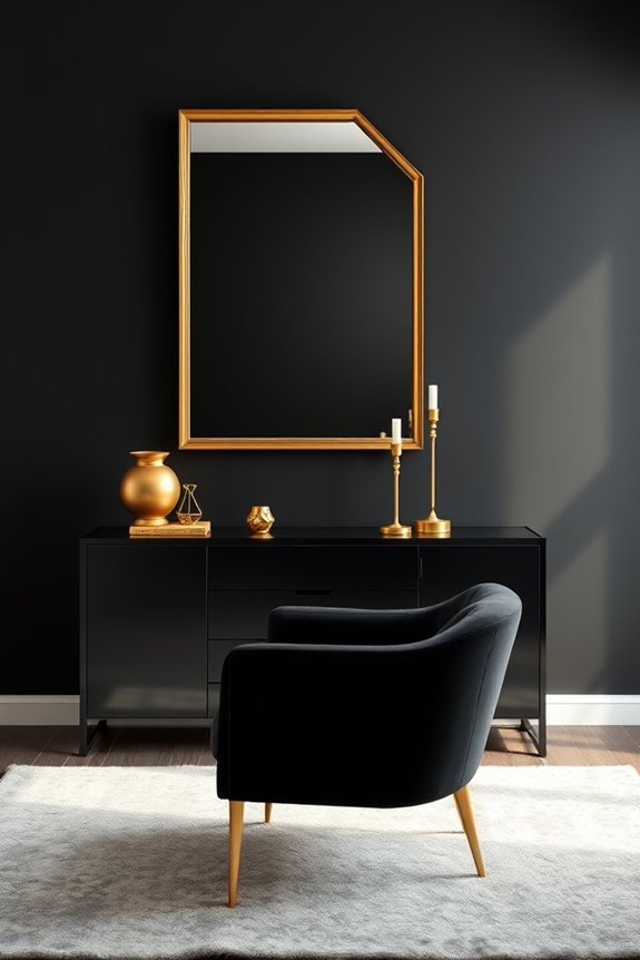 elegant black and gold decor