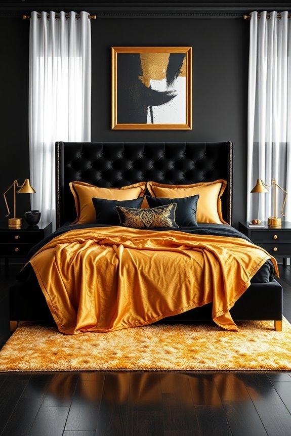 elegant black and gold decor