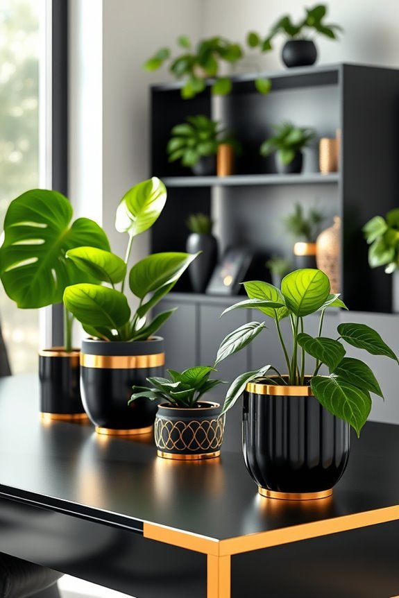 elegant black and gold decor