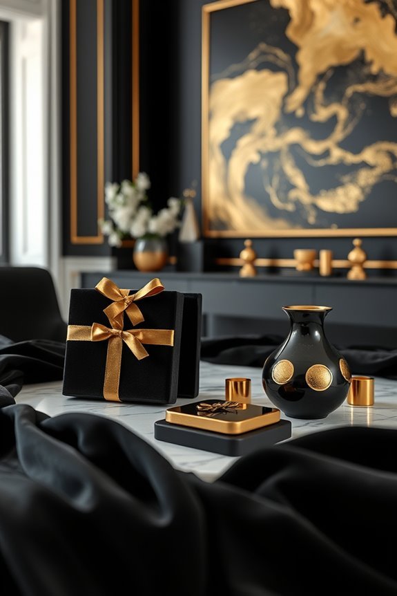 elegant black and gold gifts