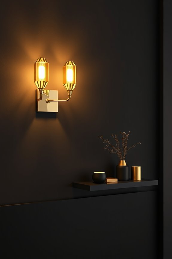 elegant black and gold lighting
