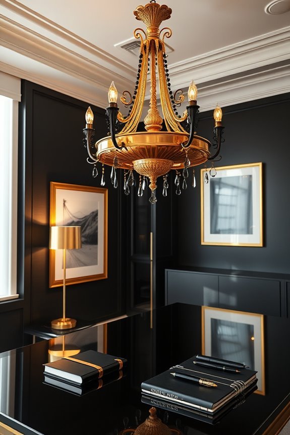 elegant black and gold lighting