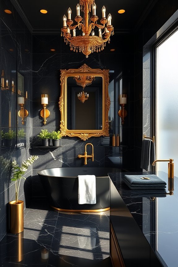 elegant black and gold lighting