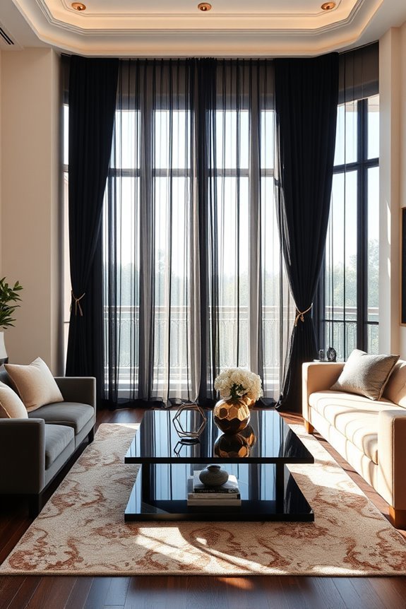 elegant black and gold treatments