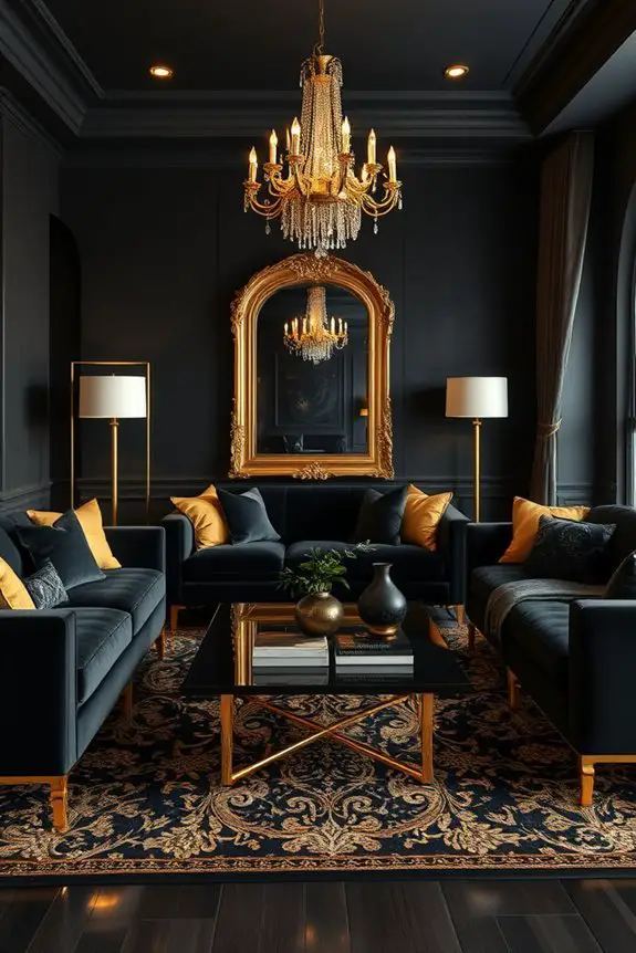 elegant black and gold