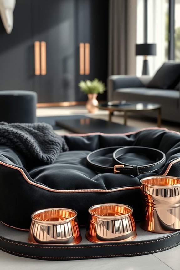 elegant black and rose gold