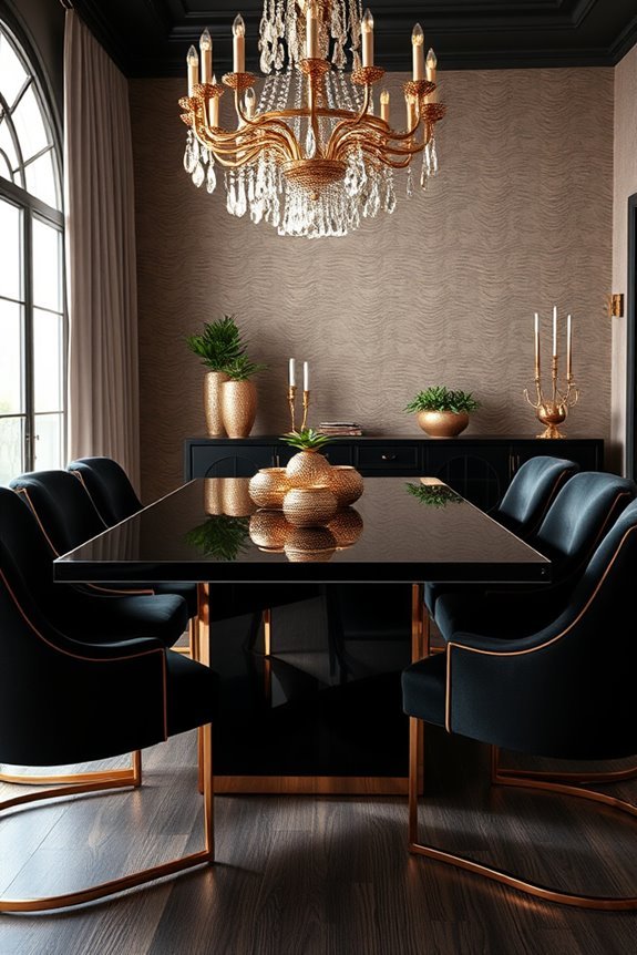 elegant black and rose gold