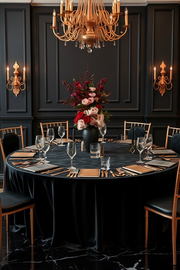 elegant black and rose gold