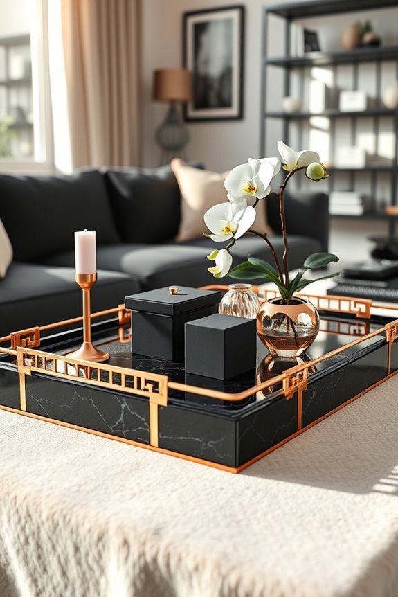 elegant black and rose gold