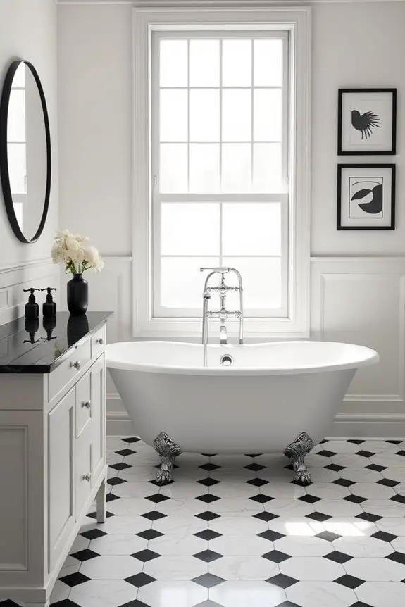 elegant black and white bathroom
