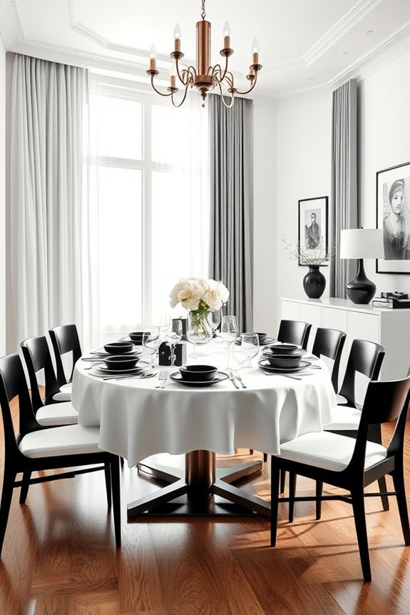 elegant black and white curtains