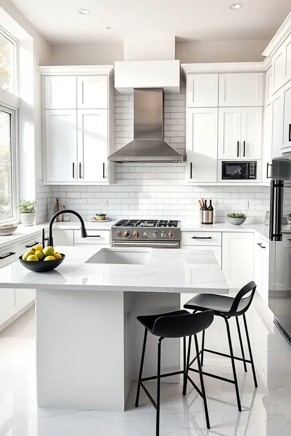 elegant black and white kitchens