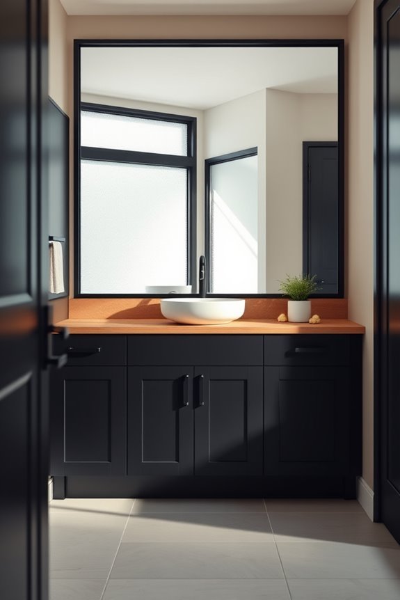 elegant black and wood