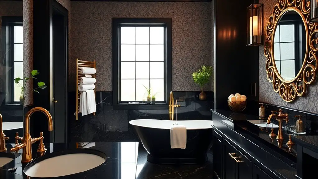 elegant black bathroom designs