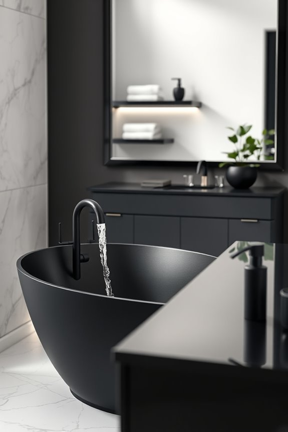 elegant black bathroom fixtures