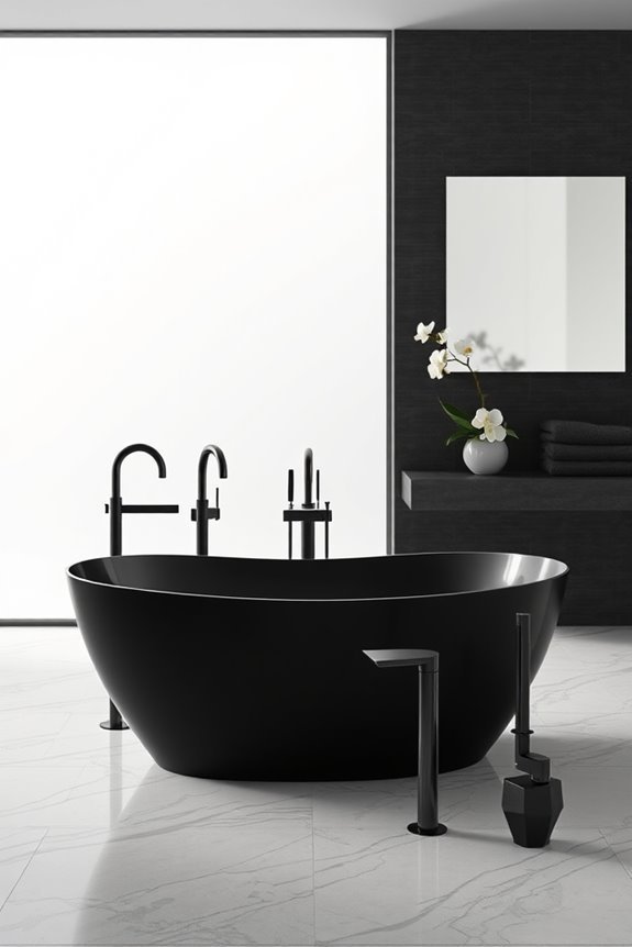 elegant black bathtub fillers