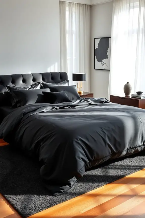 elegant black bedding ensemble