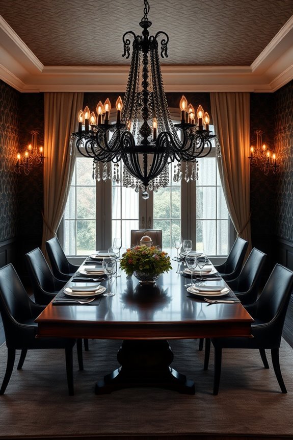 elegant black chandelier centerpiece