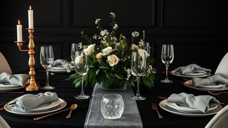 elegant black dining decor