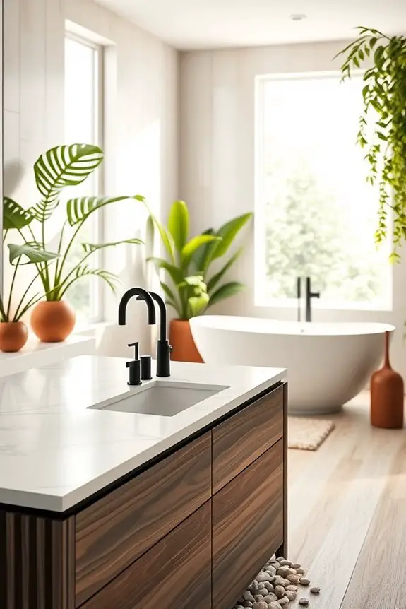 elegant black faucets enhance