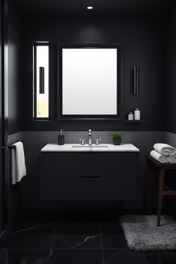 elegant black framed mirrors