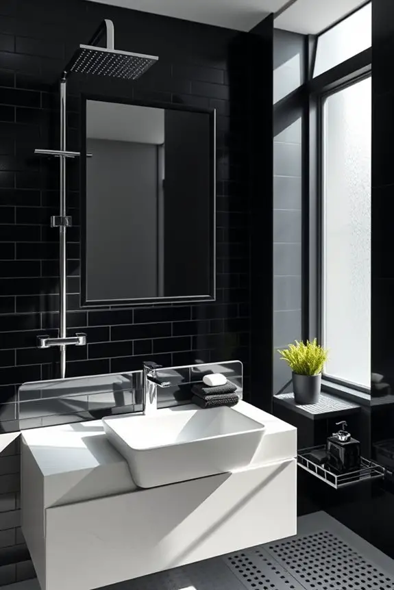elegant black framed mirrors
