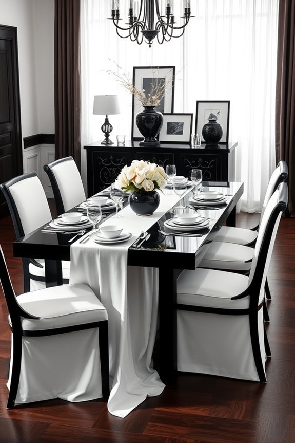 elegant black furniture accents