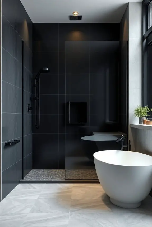 elegant black glass doors