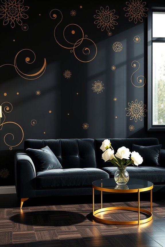 elegant black gold decals