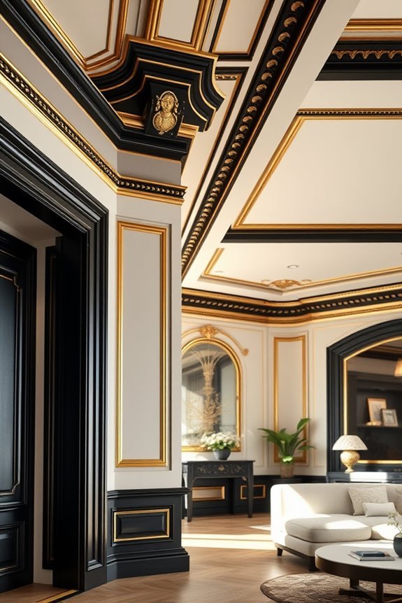 elegant black gold molding