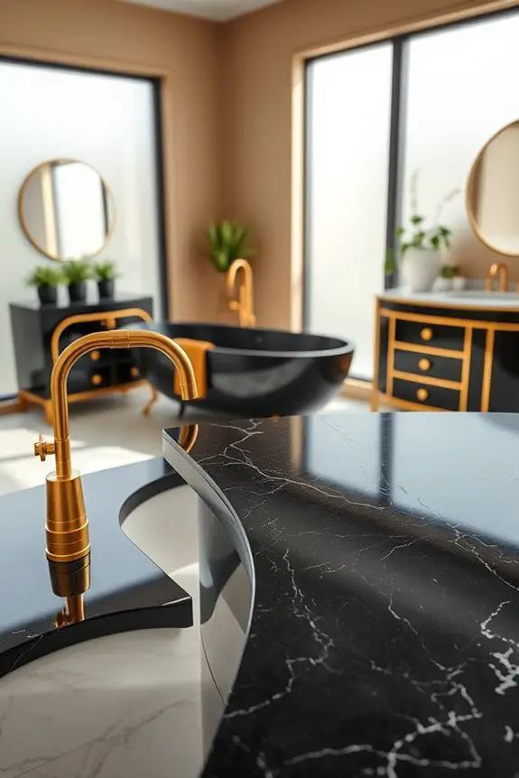 elegant black granite accents