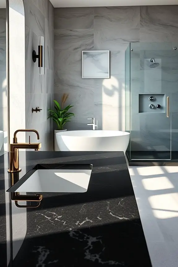 elegant black granite edges