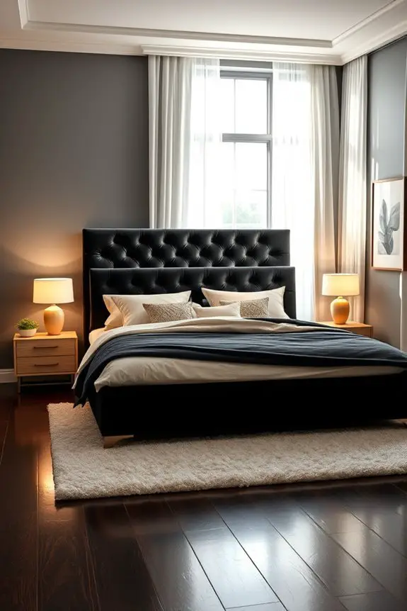 elegant black headboard style