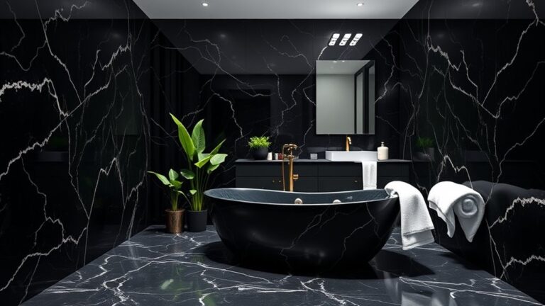 elegant black marble bathrooms