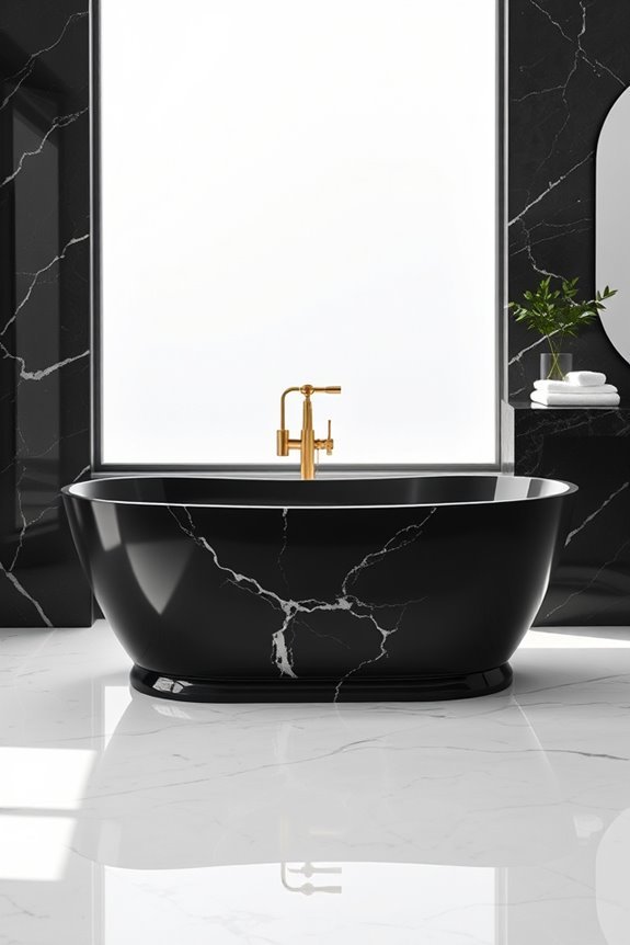 elegant black marble bathtubs
