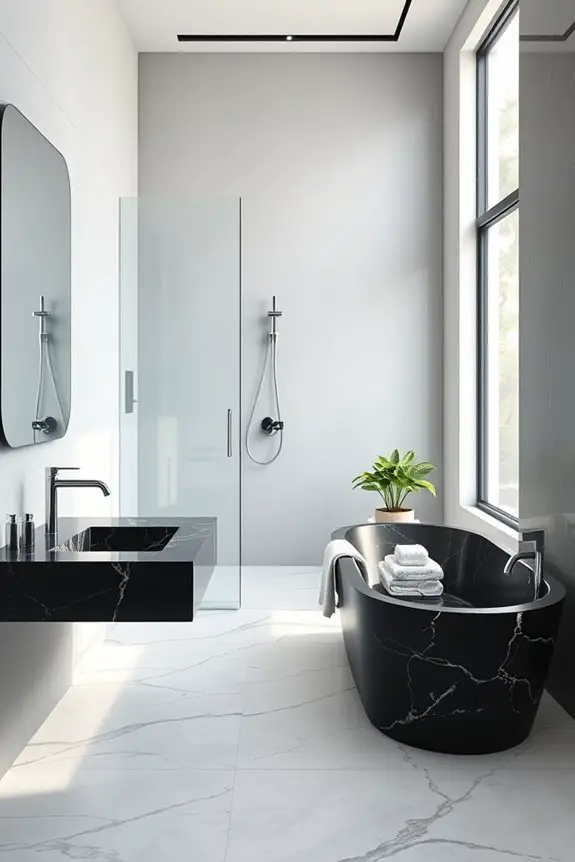 elegant black marble fixtures