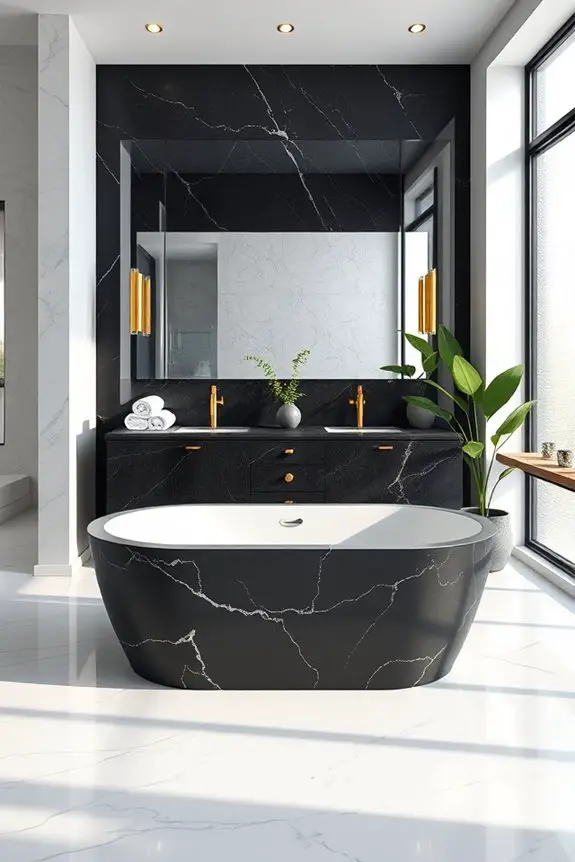 elegant black marble focal