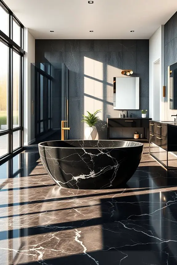 elegant black marble integration
