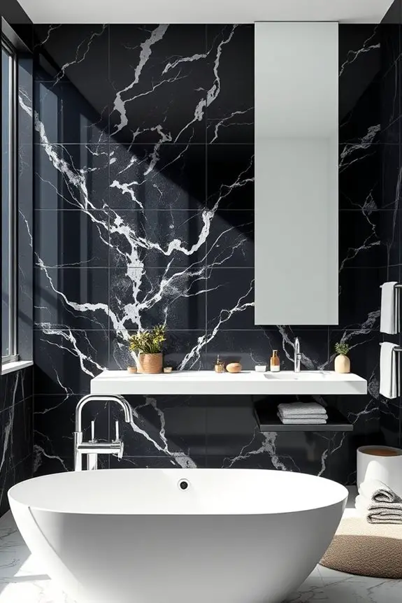 elegant black marble panels