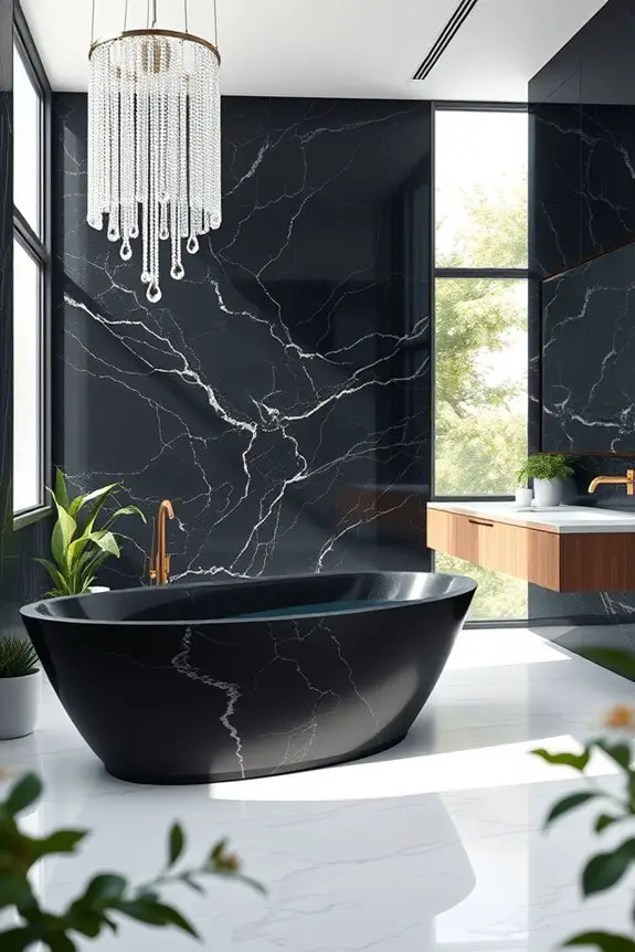 elegant black marble sanctuary