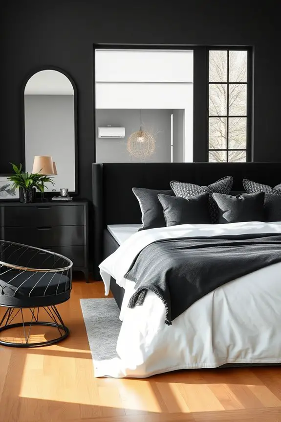 elegant black mirror accents