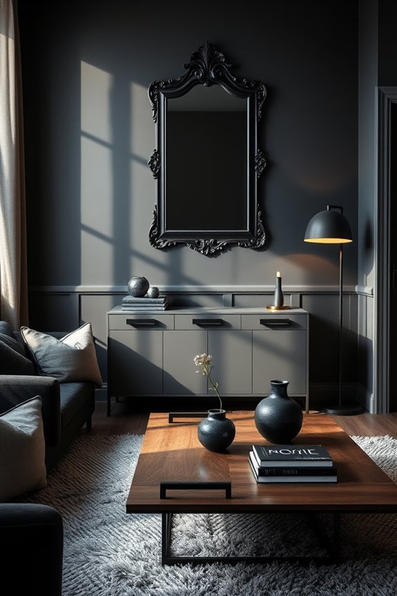 elegant black mirrors enhance interiors