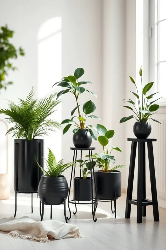 elegant black plant displays