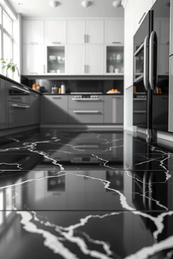 elegant black porcelain tiles