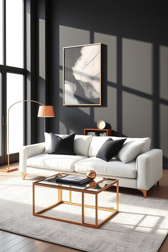 elegant black rose gold art