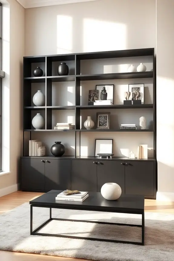 elegant black shelving solutions