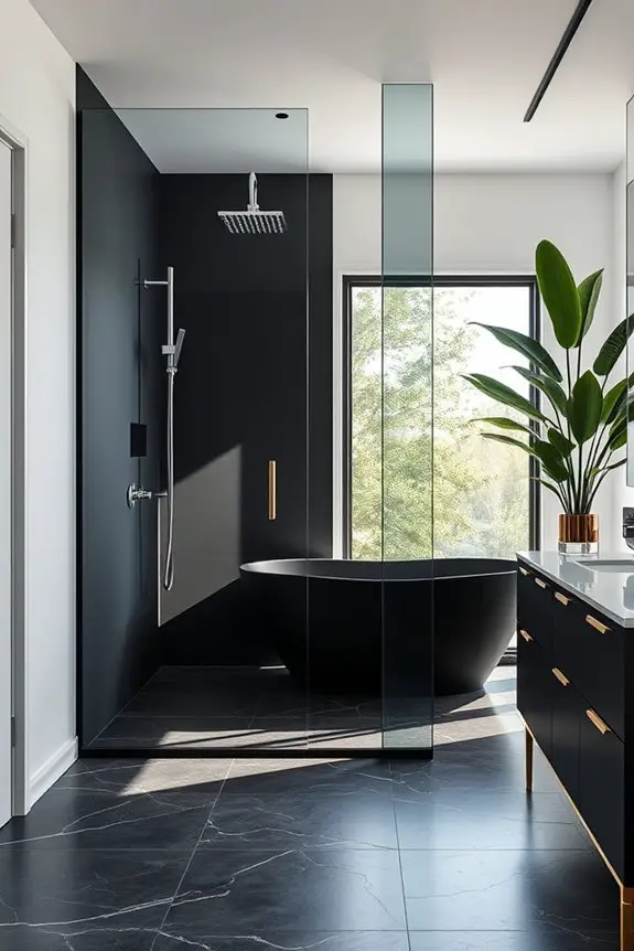 elegant black shower enclosures